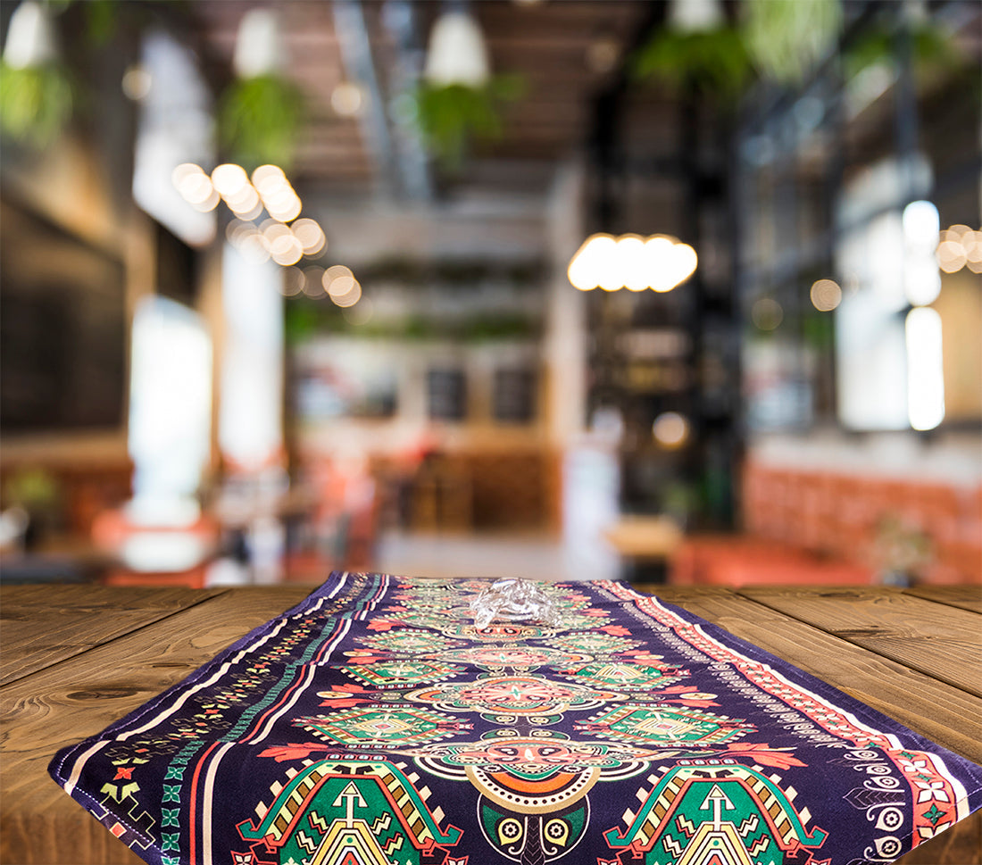 Runner-Blue Rangoli Pattern