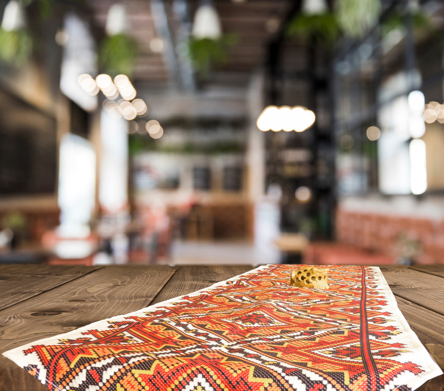 White and Red Ikat