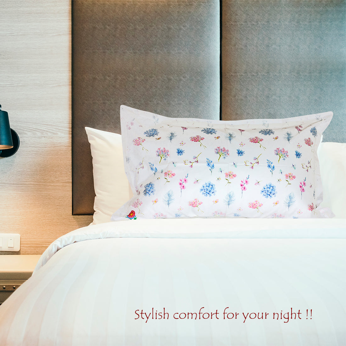 Pillow Covers-Printed- Bouquets-Pair