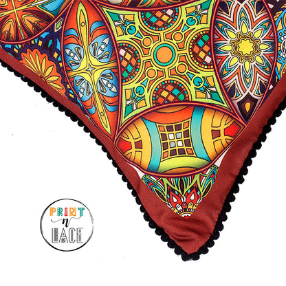 Print n Lace 056(maroon n multi)