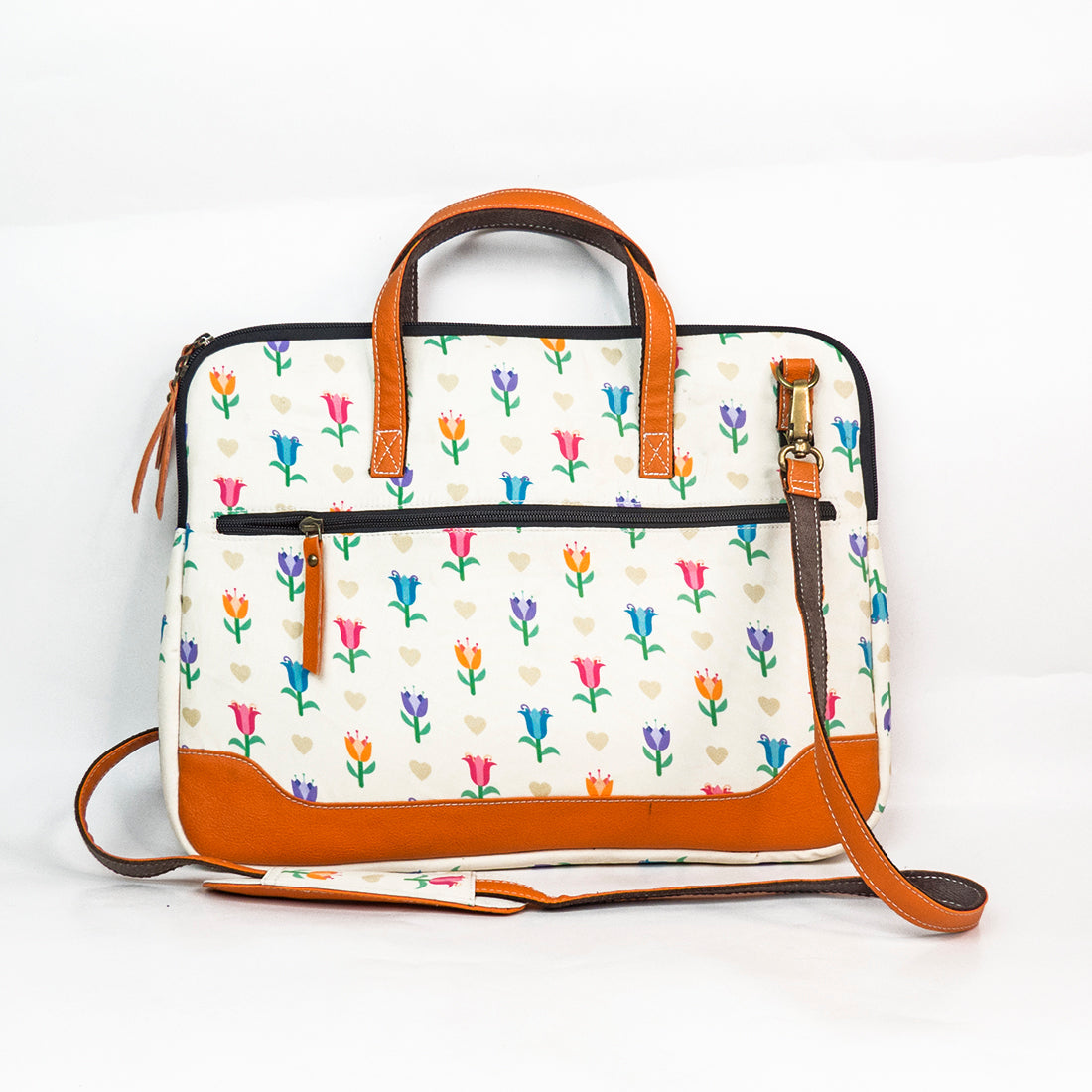 Laptop Bag -White Tulips