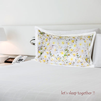 Pillow Covers-Printed- Yellow Daisies- Pair