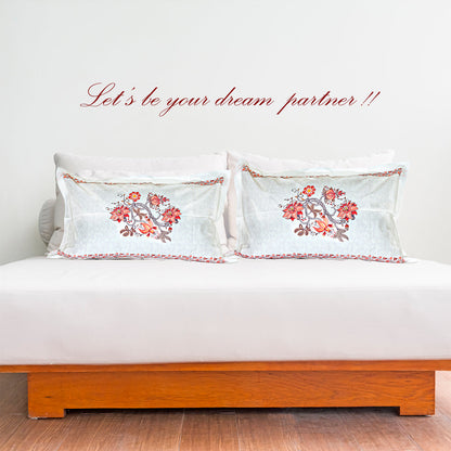 Pillow Covers-Orange Ornamental Flower- Pair