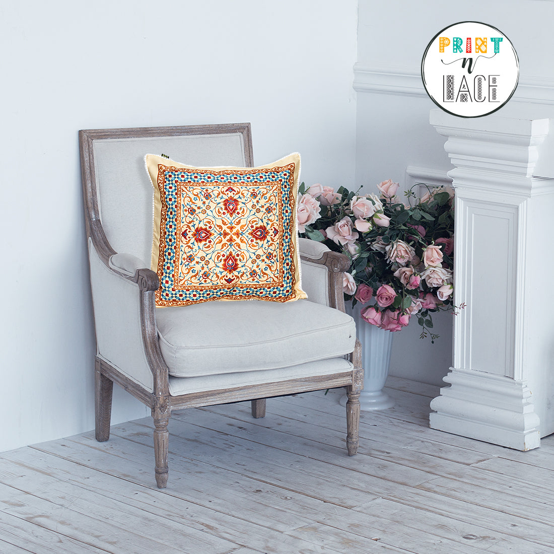 Print n Lace 021(beige n multi)