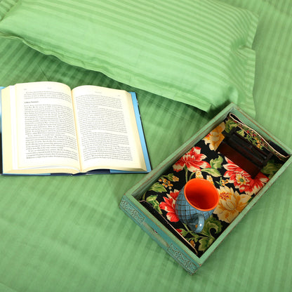 Cotton Bedsheet - Double Bed - Pista Green