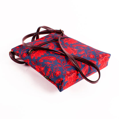 Sling Bag - Red Floral Paisely
