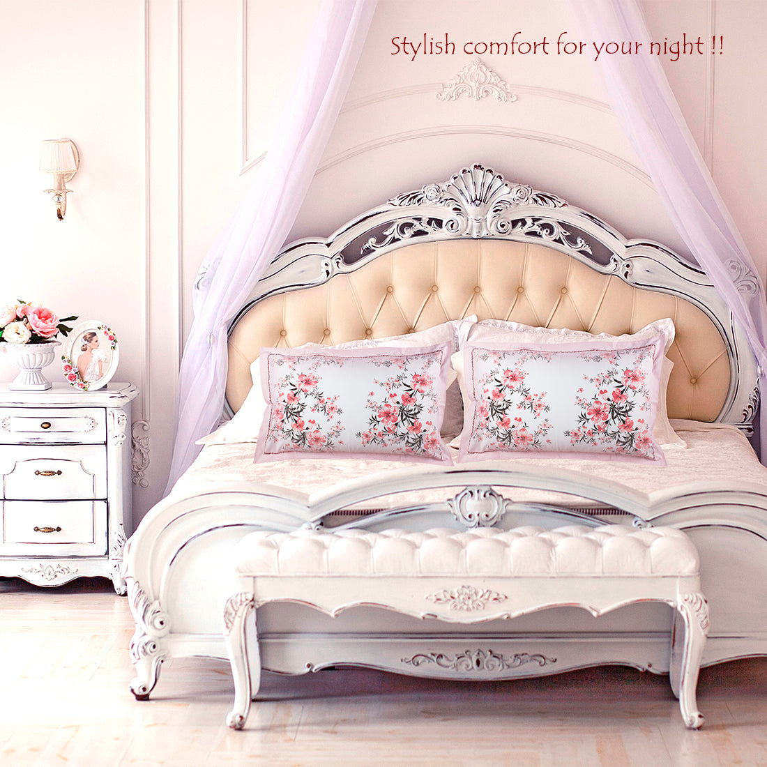 Pillow Covers-Printed-Just Flower- Pair