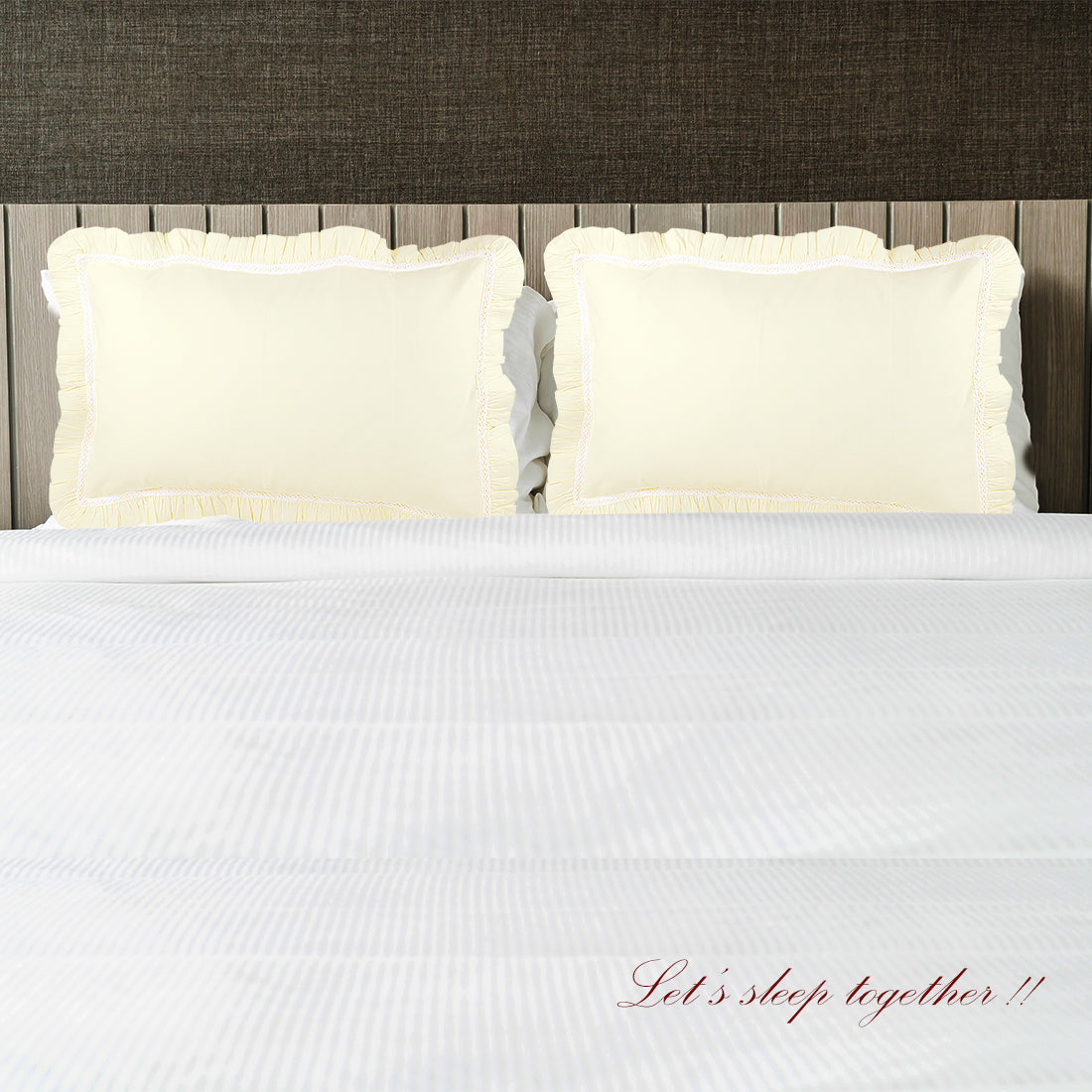Pillow Covers-Plain Color-Light Yellow- Pair