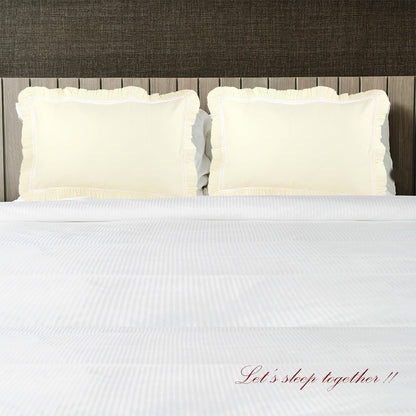 Pillow Covers-Plain Color-Light Yellow- Pair