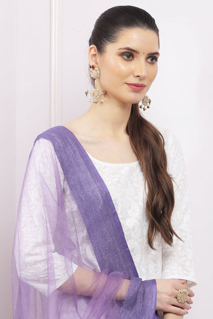 Dupatta-Bhagalpuri Tissue- Purple