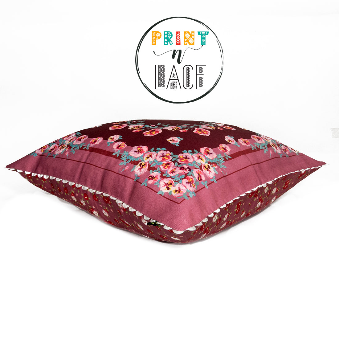 Print n Lace 016(carrot pink n maroon)