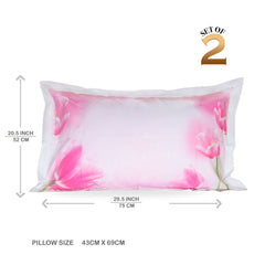 Pillow Covers-Printed- Pink Tulips- Pair