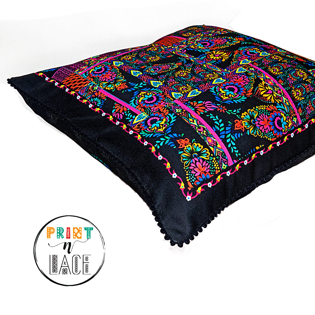 Print n Lace 022(black n multi)