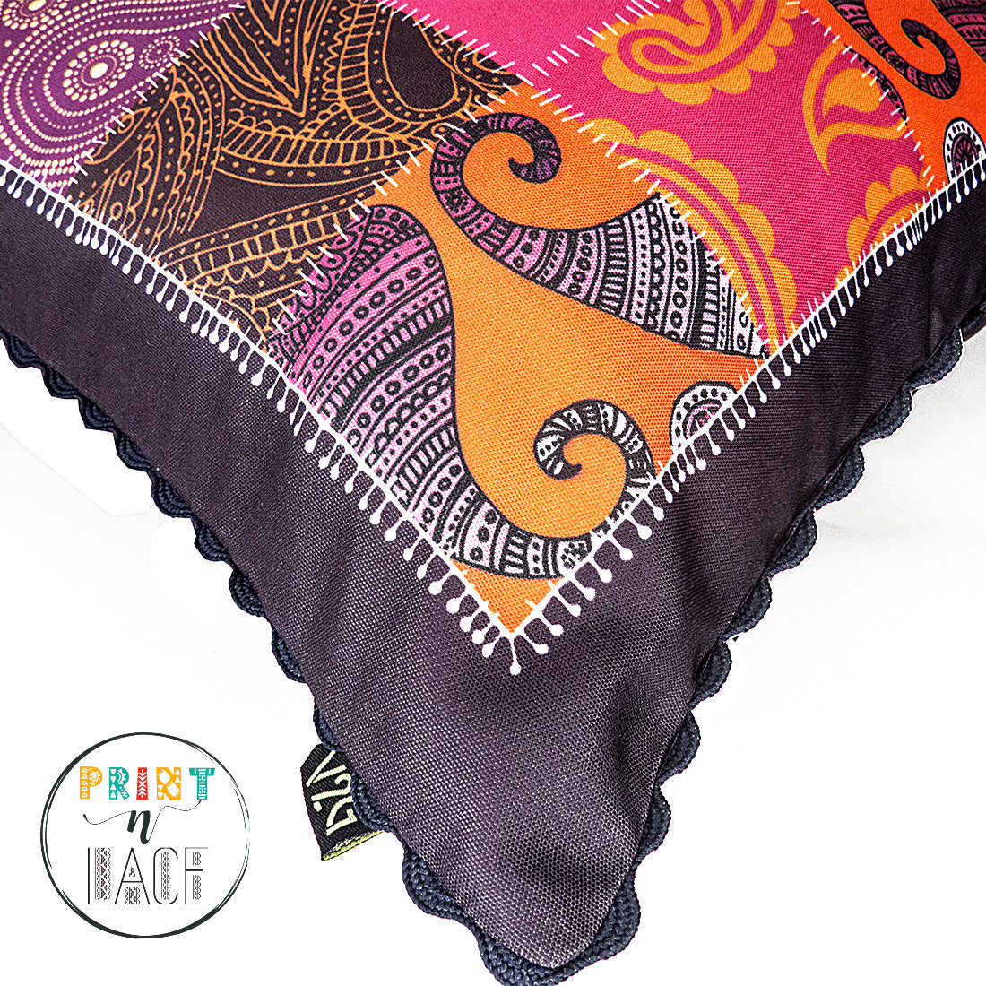 Print n Lace 002(purple n multi)