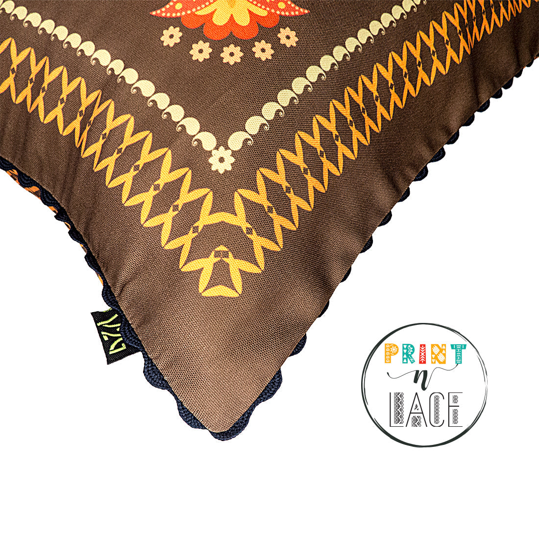Print n Lace 037(brown n multi)