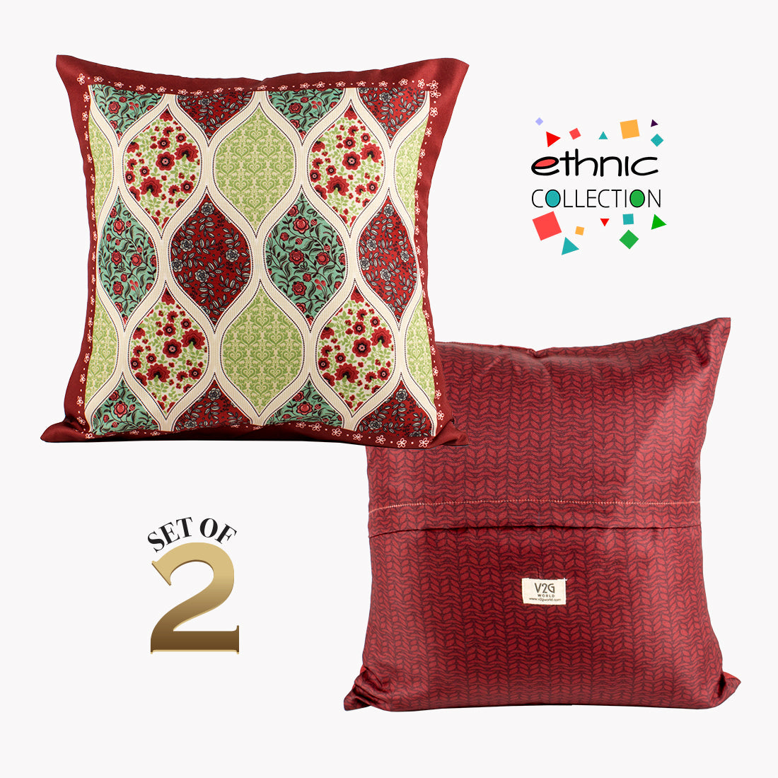 Cushion Cover-Ethnic Collection-76-Set of 2