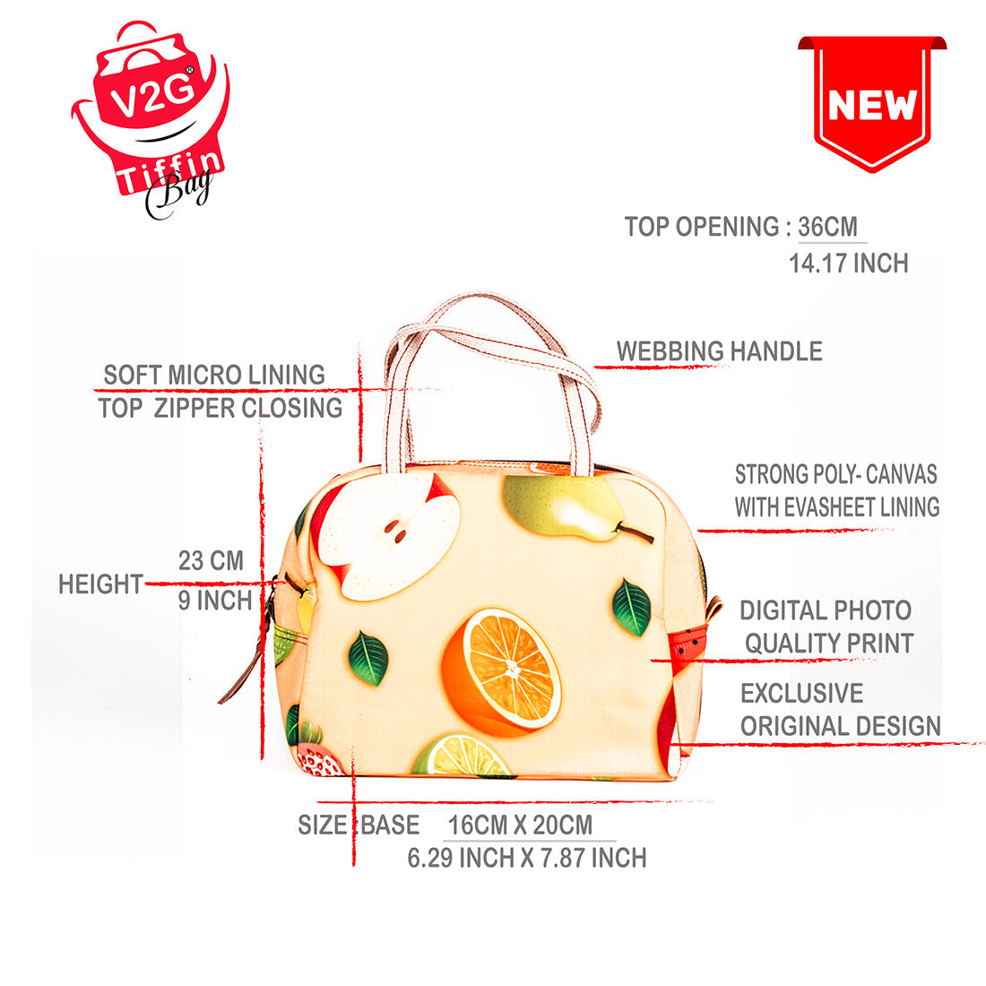 Tiffin- Lunch Bag-Fruits 24