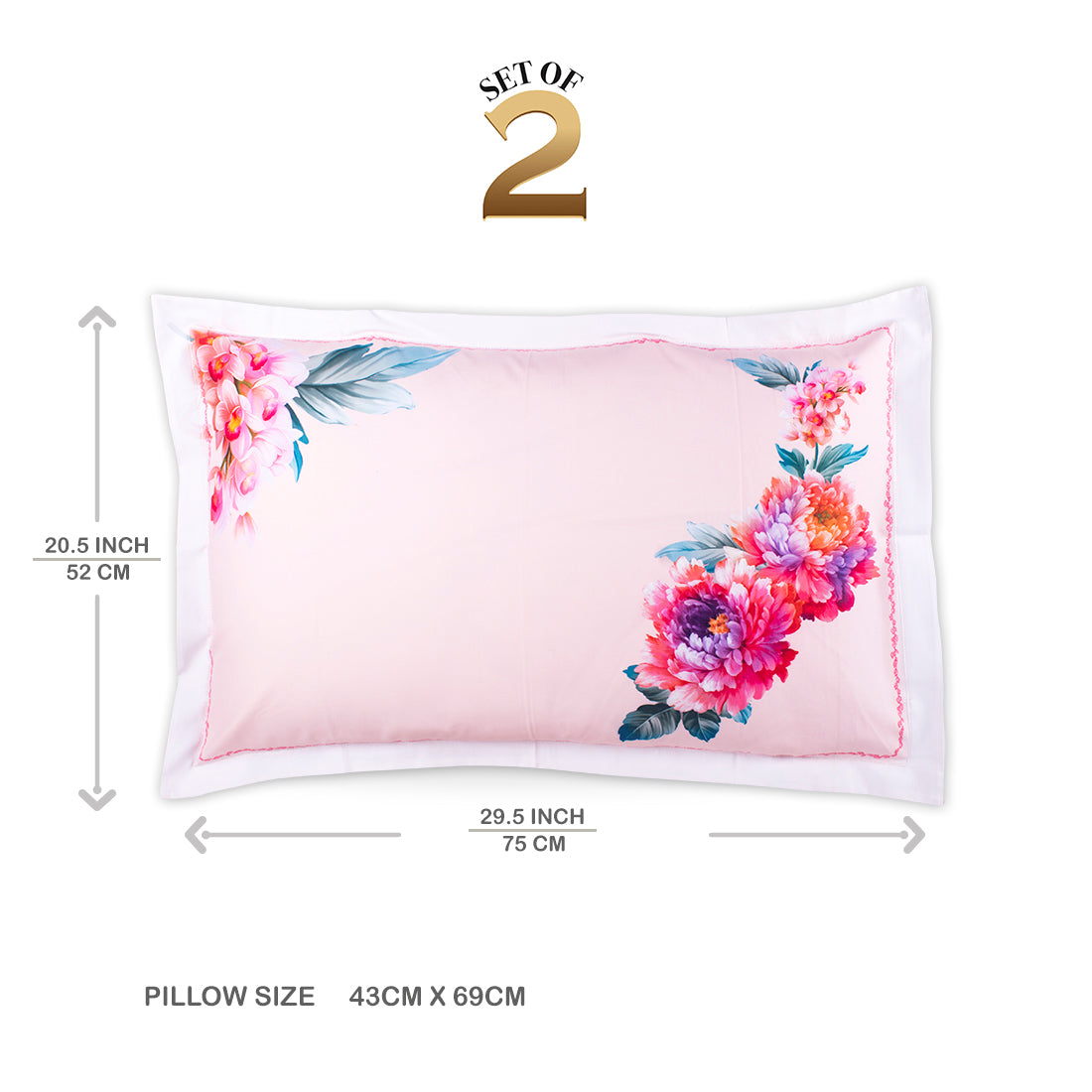 Pillow Covers-Printed-Corner Bunches-Pair