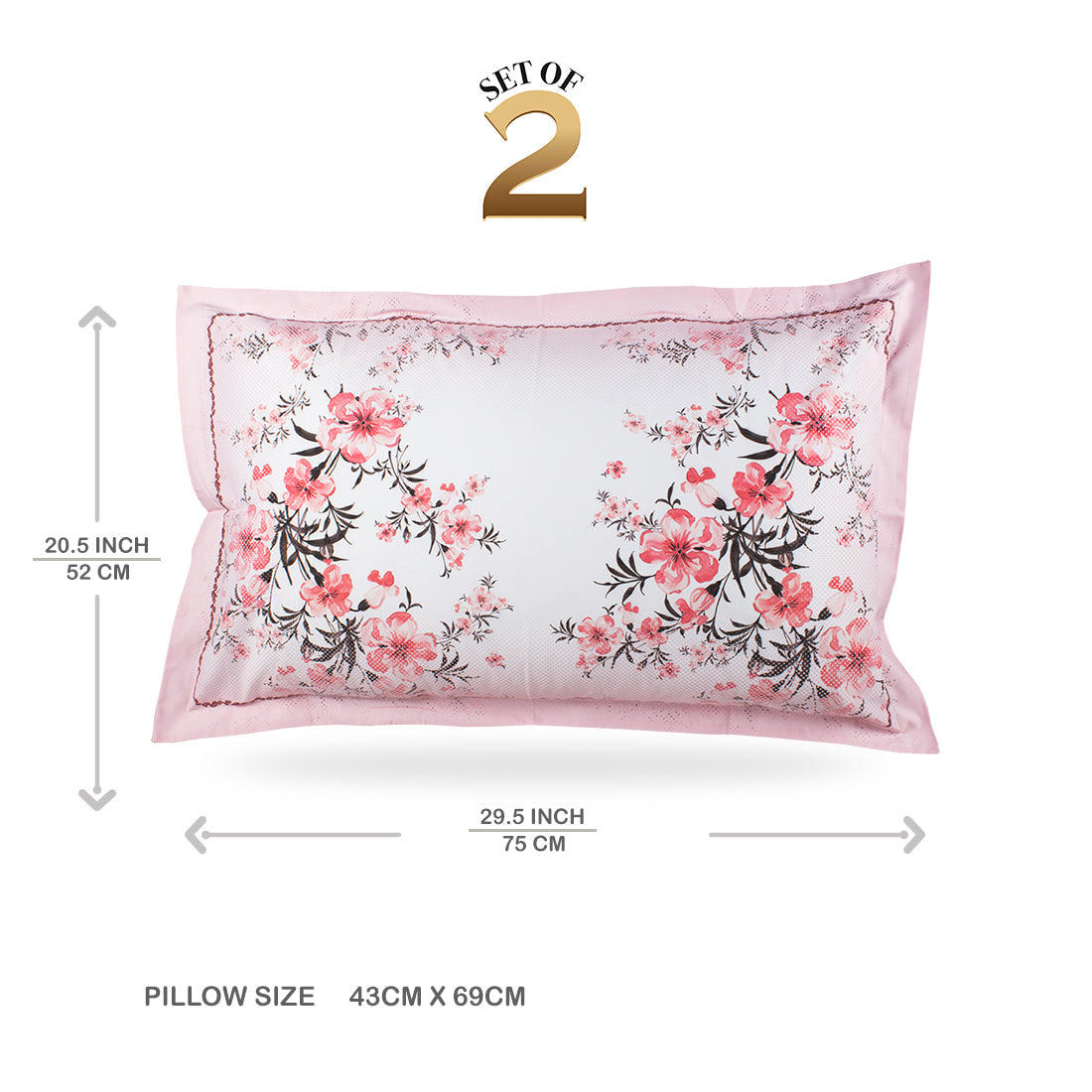 Pillow Covers-Printed-Just Flower- Pair