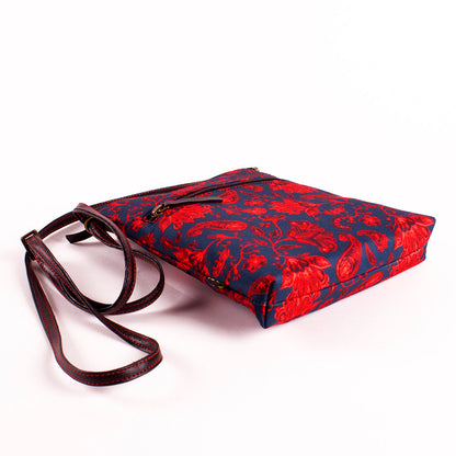 Sling Bag - Red Floral Paisely