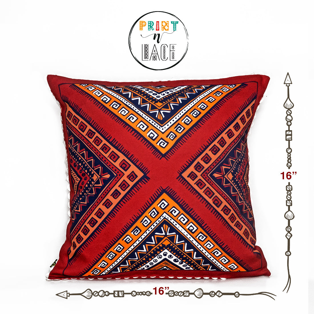 Print n Lace 014(red n multi)