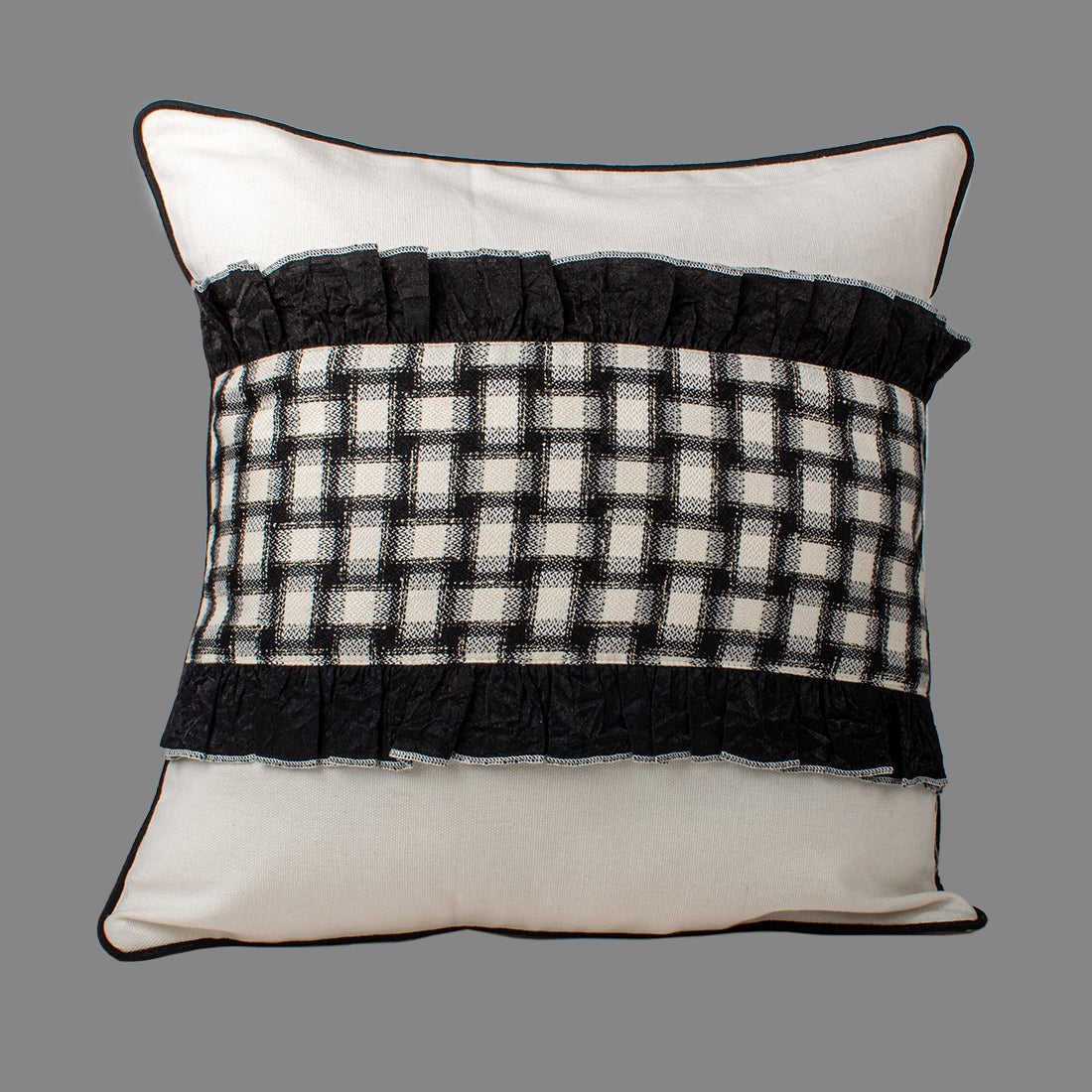 Cushion Cover-Black n White Checks