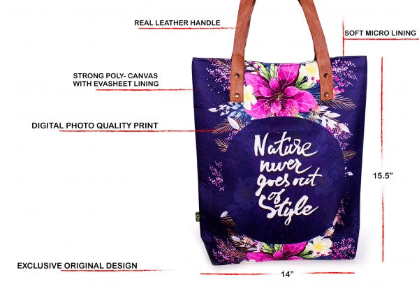 Tote bag- NATURE NEVER GOES OUT OF STYLE