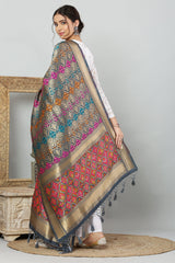 Dupatta-Banarasi Multi Patola- Gray