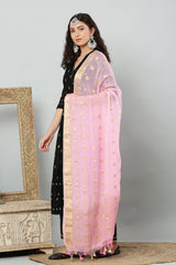 Dupatta- Banarasi Pure Chiffon-Pink