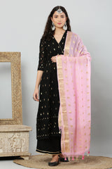 Dupatta- Banarasi Pure Chiffon-Pink