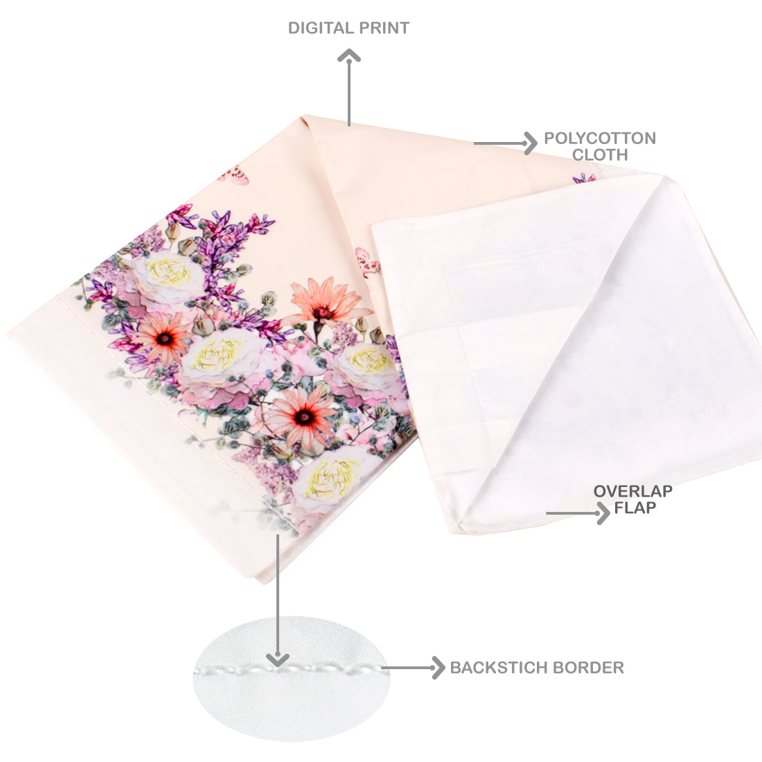 Pillow Cover-Printed- Butterfly Gardenia- Pair