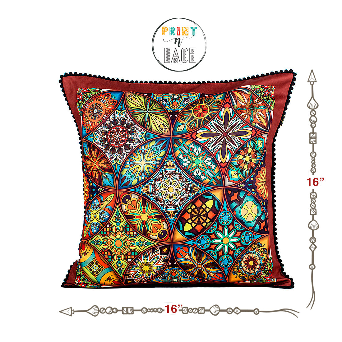 Print n Lace 056(maroon n multi)