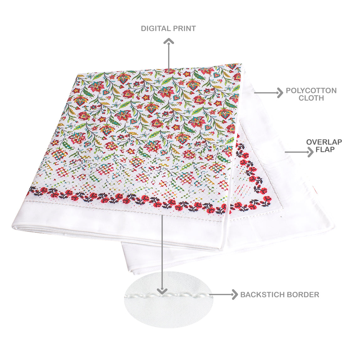 Pillow Covers-Printed- All over Flowers- Pair