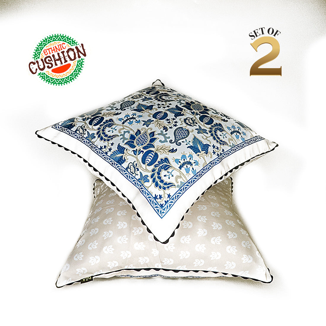 Print n Lace 030(cream n blue)