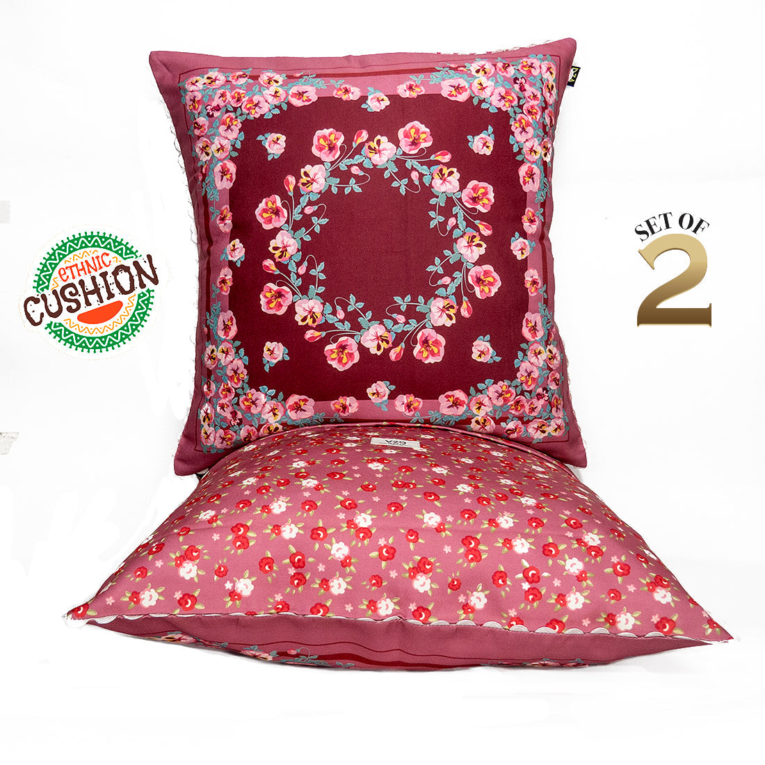 Print n Lace 016(carrot pink n maroon)