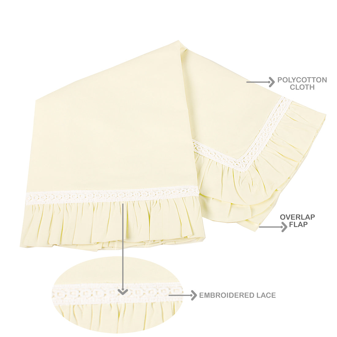 Pillow Covers-Plain Color-Light Yellow- Pair