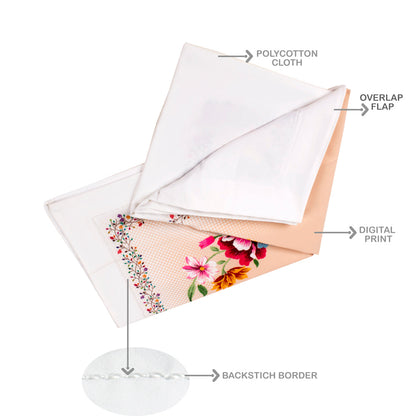 Pillow Covers-Printed-Bracketed Flowers- Pair