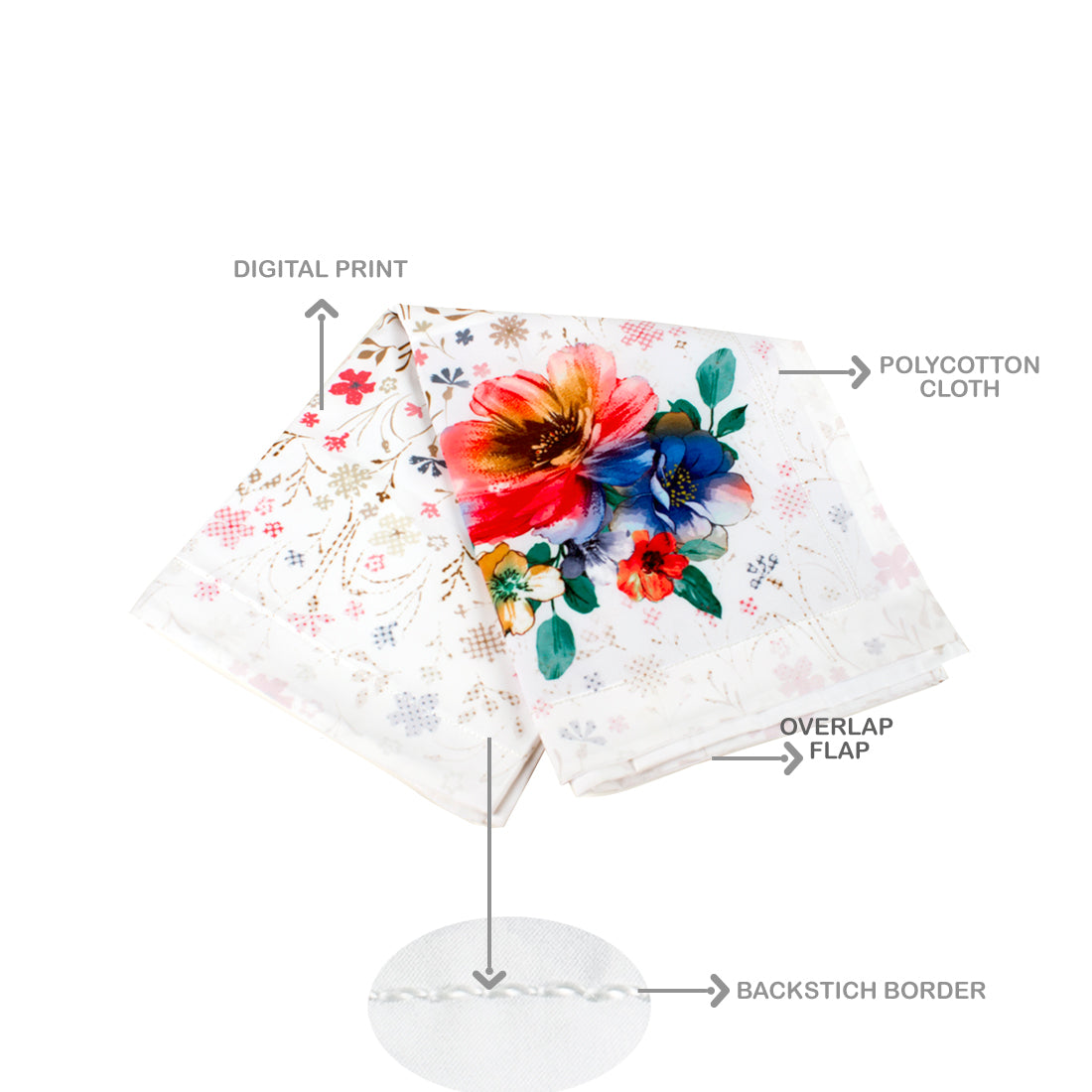 Pillow Covers-Printed-Scattered Flowers- Pair