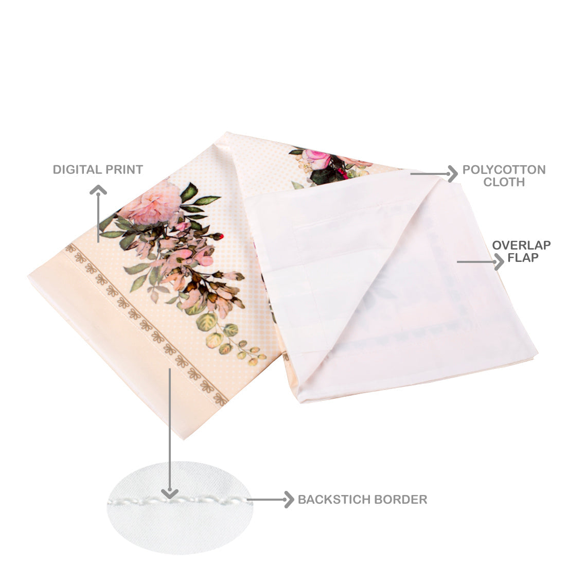 Pillow Covers-Printed- Oriental Roses-Pair