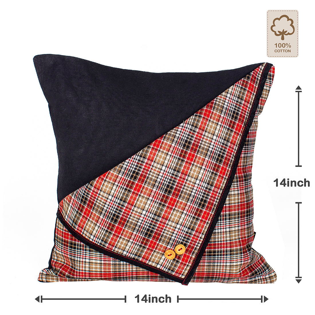 Cushion Cover-Black n Red Checks