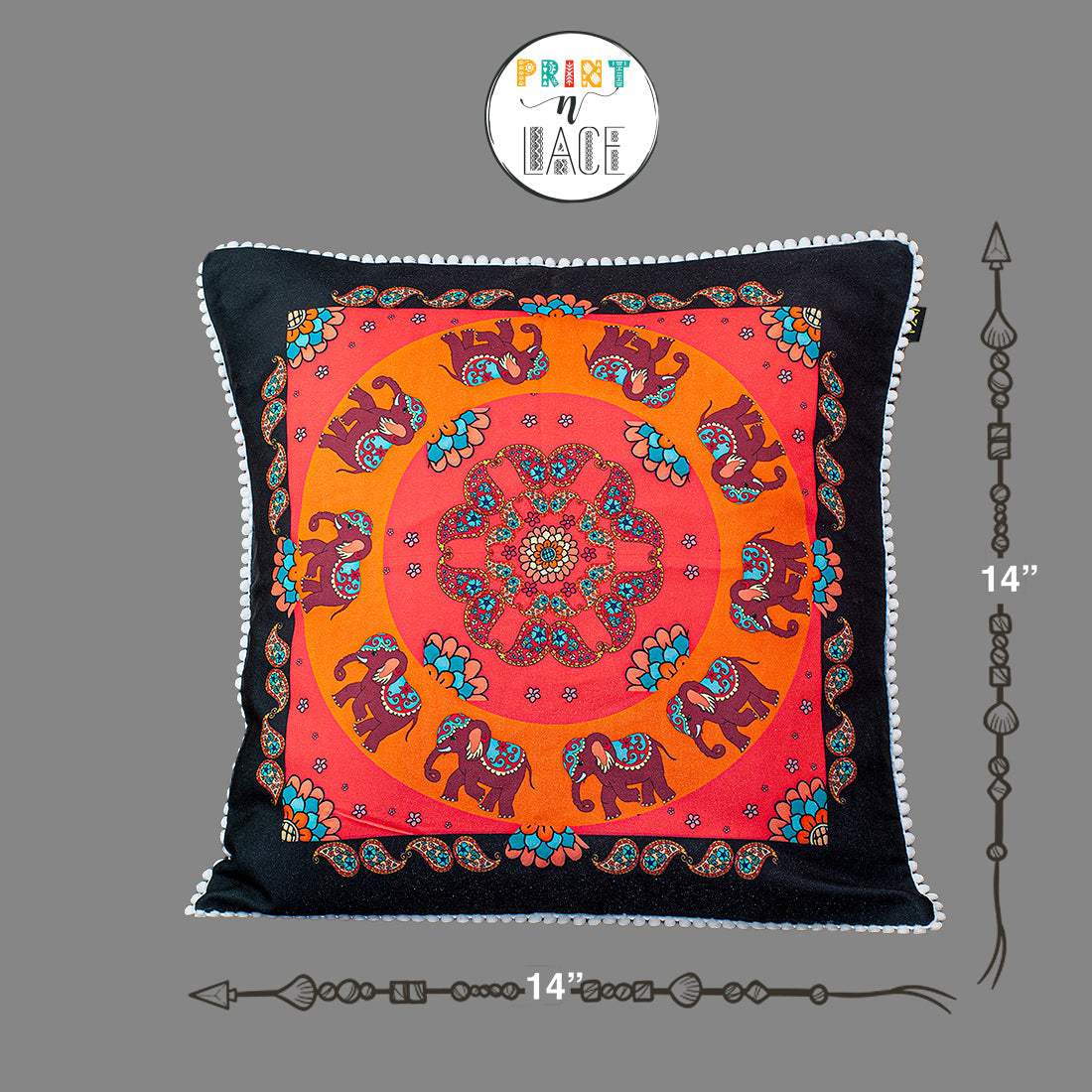 Print n Lace 080 (Black n Multi)