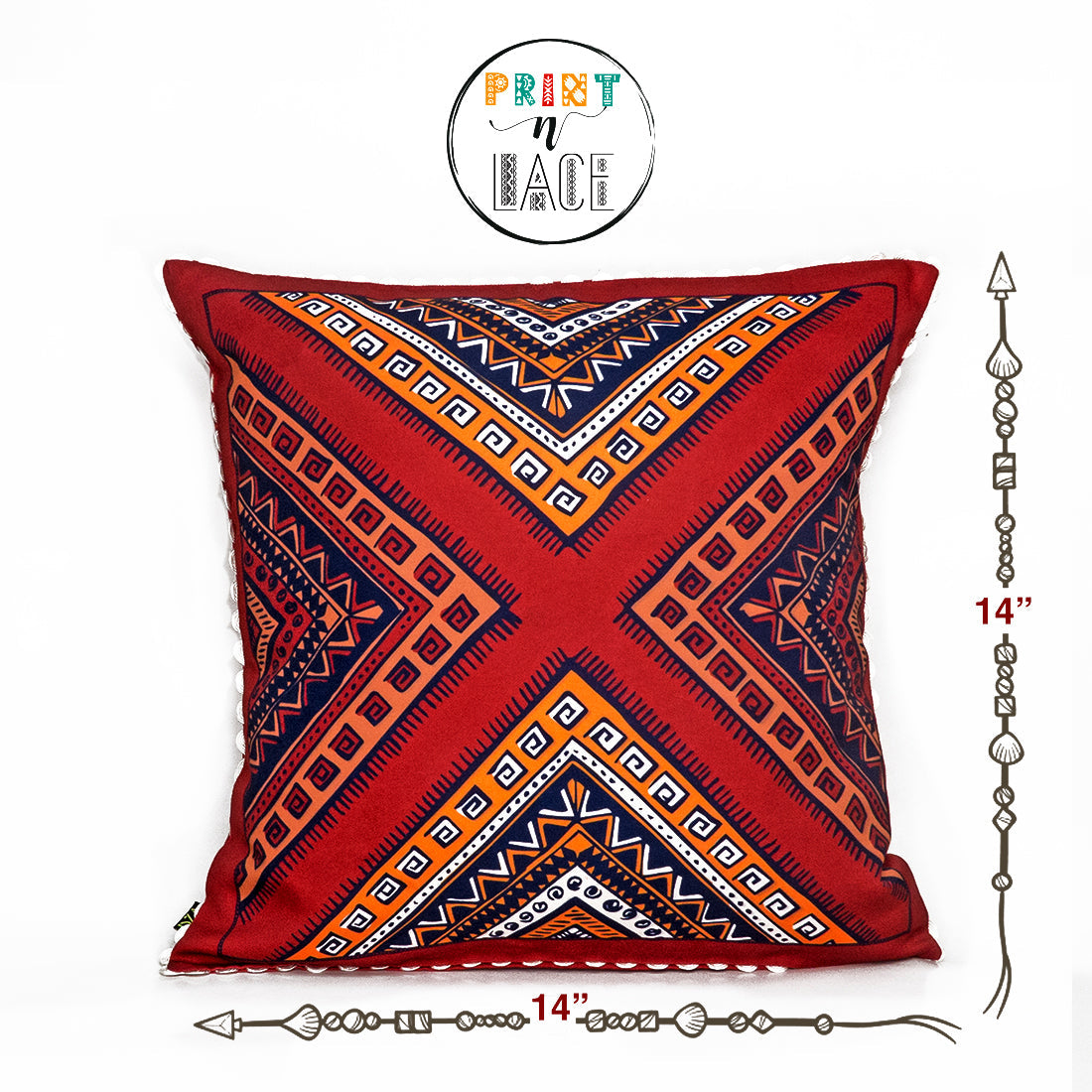 Print n Lace 014(red n multi)