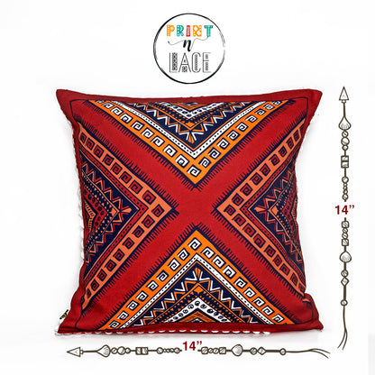Print n Lace 014(red n multi)