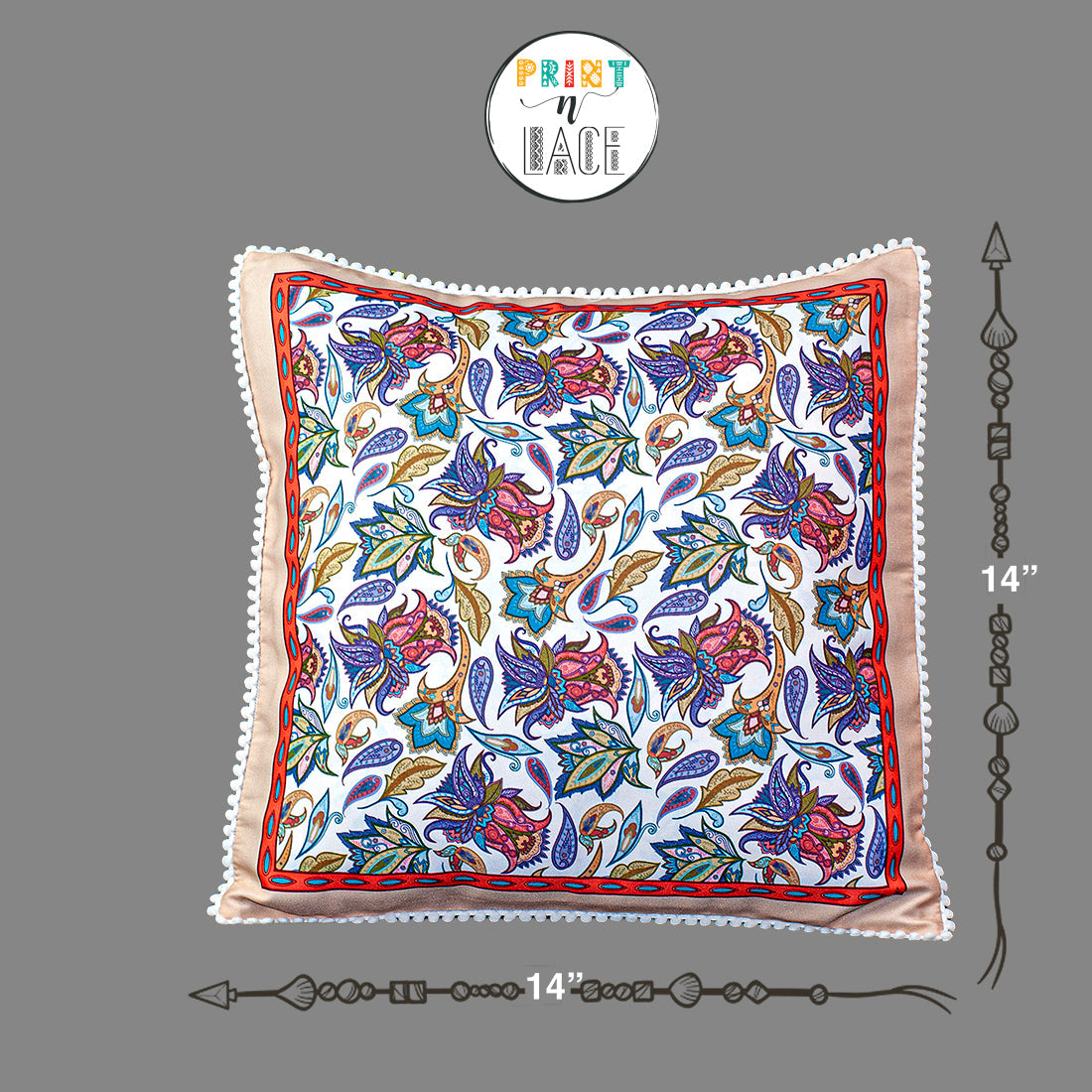 Print n Lace 082 (Beige n Multi)