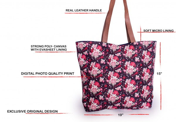 Shopper bag-Red Roses Bunch