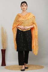 Dupatta-Bandhani Beauties - Peach