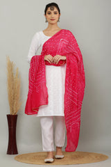 Dupatta-Bandhani Beauties - Hot Pink