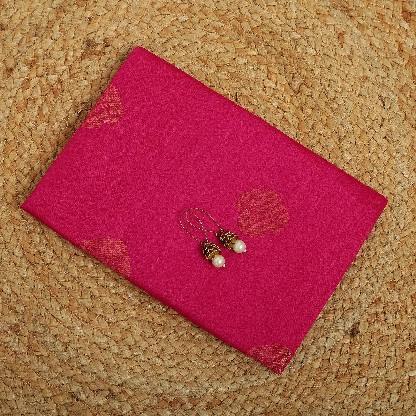 Dupatta-Banarasi Muga - Rani Pink