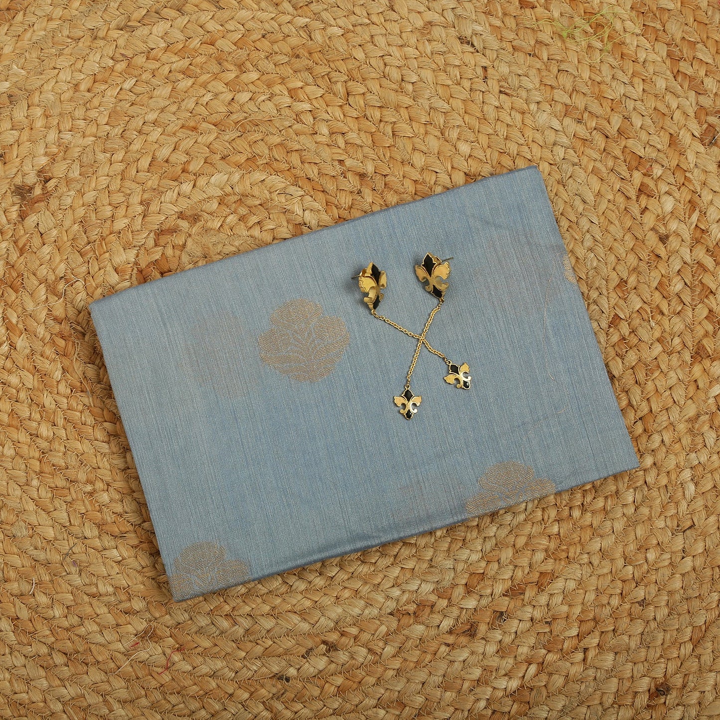 Dupatta-Banarasi Muga -Indigo Blue