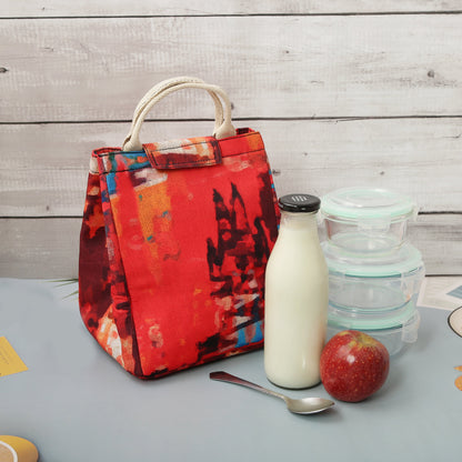 Lunch  Bag- Red Canvas